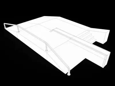 Lowpoly skatepark modules Low-poly 3D model
