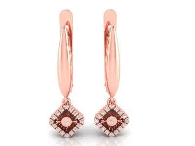 Earring E21 The luxury female earring with gems 3D print model
