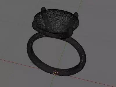 Gold Ring Oval Cut Amethyst Solitaire Jewelry 3D Model 3D print model