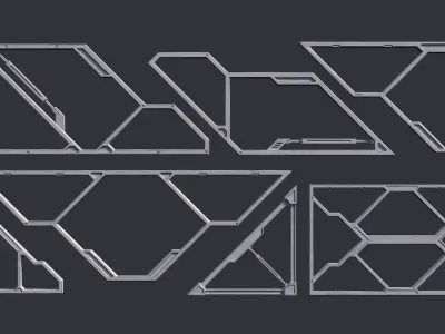 Sci-Fi Parts Kit Pack Vol 1-PBR Low-poly 3D model