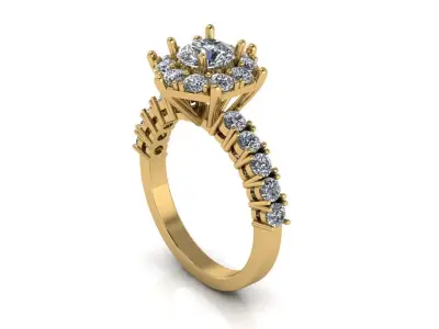 Ladies womans womens diamond ruby emerald Rings 3D print model 3D print model