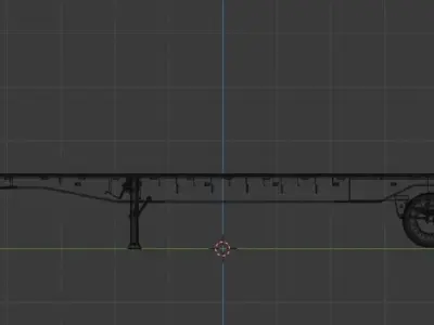 Trailer Flatbed JT908PB 1962 Low-poly 3D model