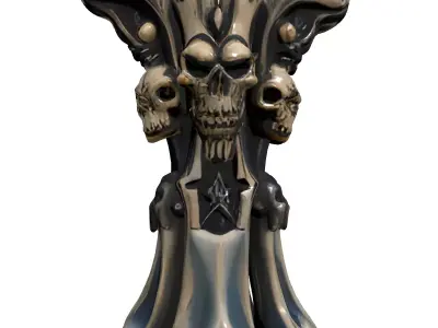 Gothic Skull Pedestal Fantasy Prop Low-poly 3D model