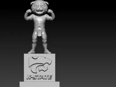 KANSAS STATE WILDCATS FOOTBALL MASCOT STATUE - DECOR 3D print model