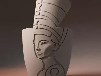 Nefertiti queen plant pot 3D print model