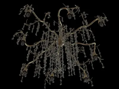 Possini Euro Branches 31 inch Wide Silver Champagne Chandelier 3D model