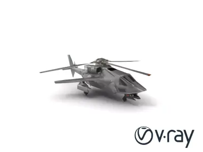 StealthHawk MH-9 Helicopter with Drones model pack Low-poly 3D model