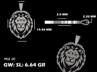 Lion Head Pendant 3D print model