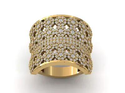 STL 3DM Print Ready Women Diamond Ring Lightweight Printable  3D print model 96