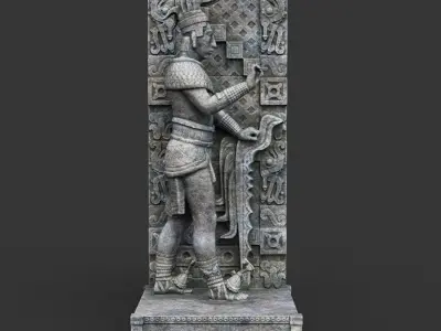 Low poly Mayan Inca Aztec Statue 220505 Low-poly 3D model
