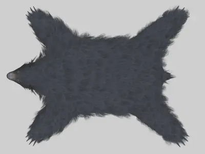 Taxidermied Deer Head Mount And Bear Rug With PBR Materials Low-poly 3D model