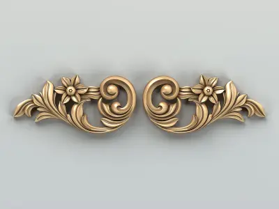 Carved decor horizontal 030 3D model
