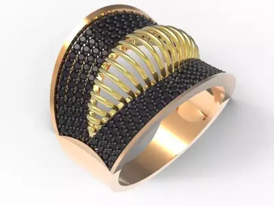 FANCY WOMAN RING 3D print model