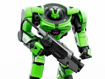 DOOM FIGHTER V-8  Rigged for Unreal Engine - Unity - MIXAMO 3D model