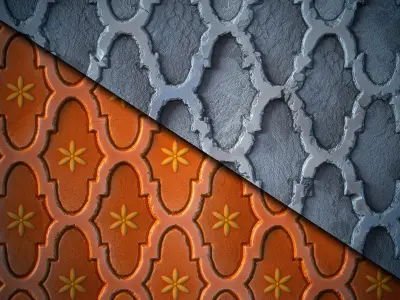 Wall Ornamental Stylized - VOL 08 - SBsar - Maps 3D model