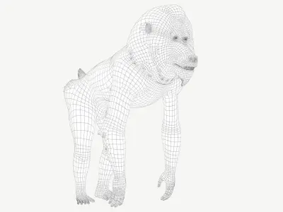 Mandrill Low-poly 3D model
