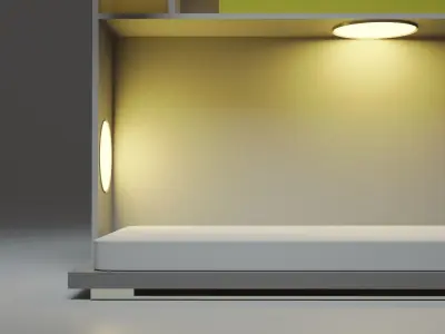 Bed and Decoration  tiny house Free 3D model