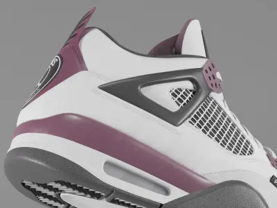 Nike Air Jordan 4 Retro PSG Paris Saint-Germain Shoe Low-poly 3D model