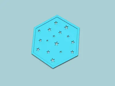 Hexagonal Wall Panel A26 Sky Stars - Interior Design Decoration 3D print model