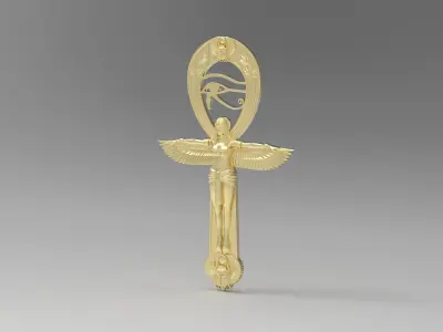ISIS ANKH WITH SCARAB AND HORUS EYE 3D print model