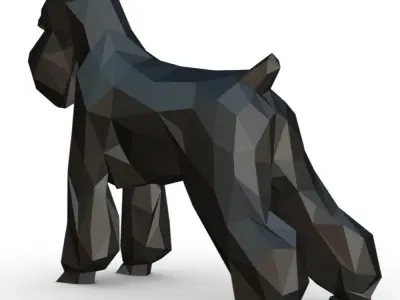 Schnauzer dog  low poly 3D print model