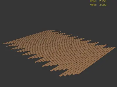  Wood floor Oak Nut Brushed 3D model