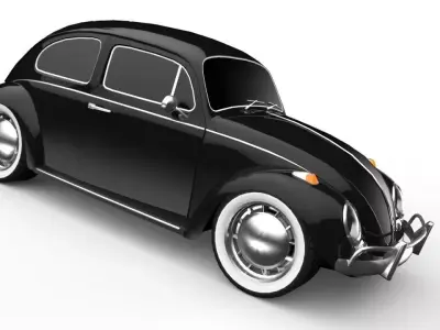 VW Beetle Classic Low-poly 3D model