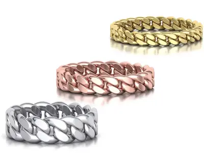 Cuban Ring Chain ring collection with discount 3D Model Pack