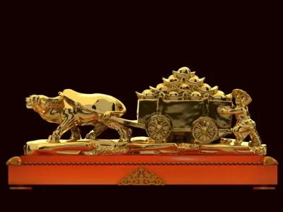 Chinese gold ingot 3D model 18