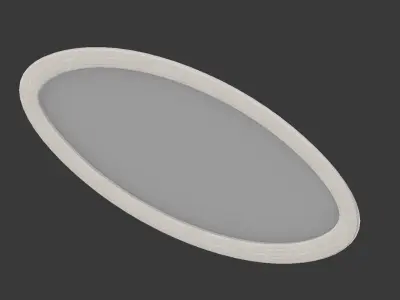 Large Oval Wall Mirror - White wood 3D model