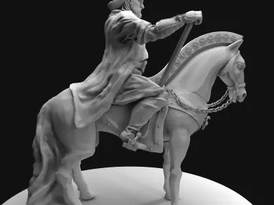 Genghis Khan Equestrian Statue 3D model