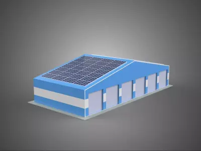 SOLAR PANEL GARAGE WORKSHOP WAREHOUSE DEPOT STOREHOUSE STORAGE 3D model