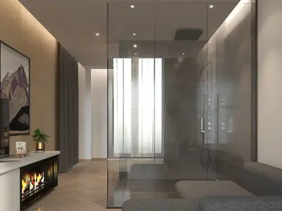 Hotel Room 3D Model Interior Scene 3D model