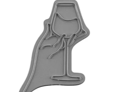 Wine Neon Sign 3D model