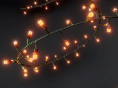 Christmas LED Light Chains Curve-Based Low-poly 3D model