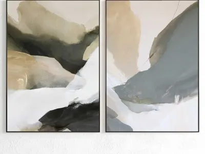 Plaster Two Photo Frame 296 Low-poly 3D model