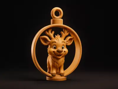 Reindeer Ornament Christmas Decoration Holiday Reindeer Figurine 3D print model