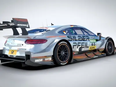 DTM AMG C63 2017 Maro Engel Silberpfeil 3D model