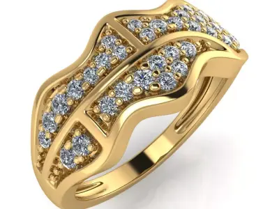 light  weight gold diamond rings-C111116SKCH2026022-wt-0-5 3D print model