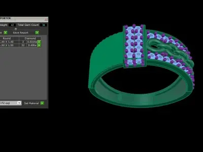Mens gemstone diamond men Ring with details images 50 3D print model
