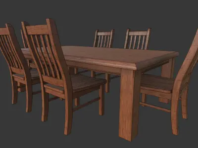 Dinning Table Low-poly 3D model