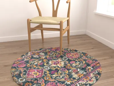 Round Rug Set 176 3D model