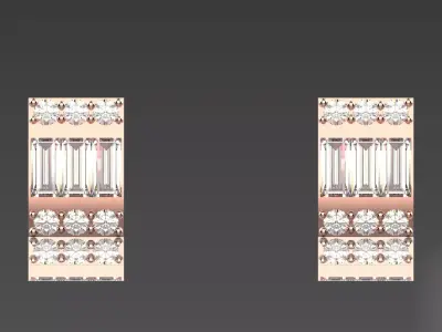 Luxury Yellow Gold Diamond Earrings je0110 3D print model