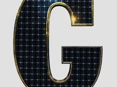 Solar Panel Letter - G 3D model