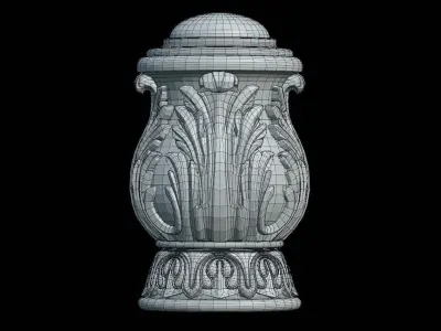 Carved cone Low-poly 3D model