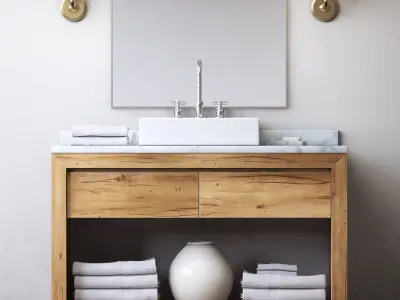 RH RECLAIMED RUSSIAN OAK SINGLE EXTRA-WIDE WASHSTAND 3D model