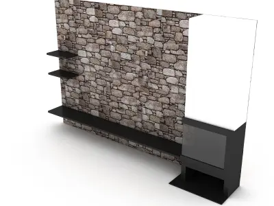 3D 3d modern tv stand 04 Low-poly 3D model