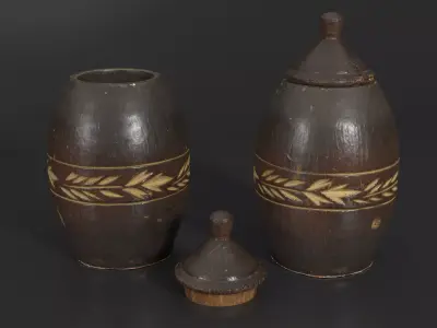 Wooden Storage Container Low-poly 3D model