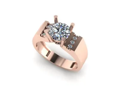 Moissanite Diamonds Ring For Men 3D print model