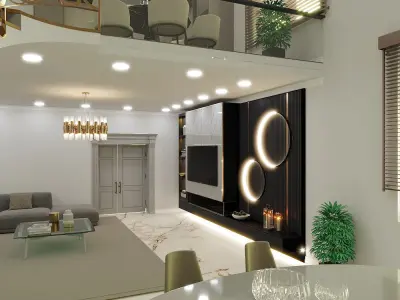 2-story interior dizayn Low-poly 3D model